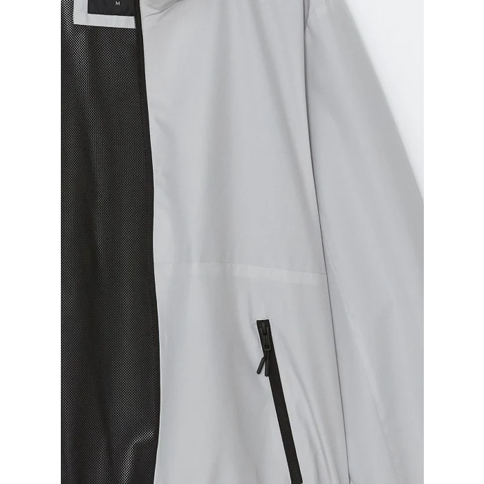 XSIDE Gri Standart Kalıp Kapüşonlu Erkek Yağmurluk