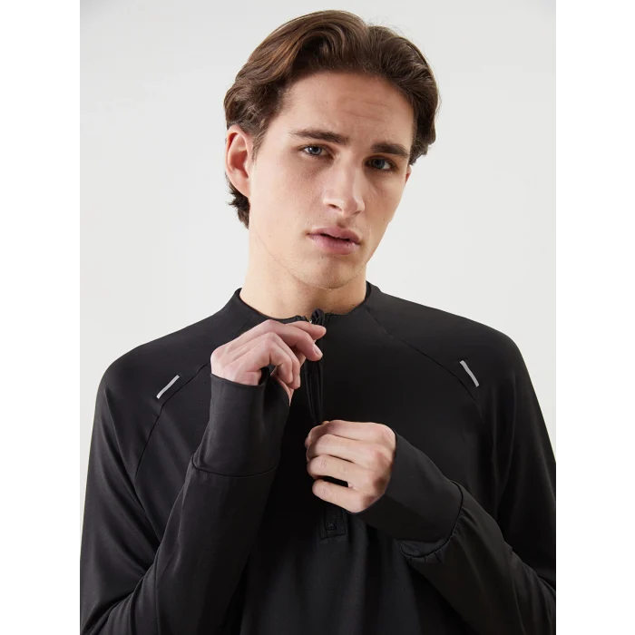 XSIDE ACTIVE Siyah Bisiklet Yaka Uzun Kollu Erkek Sweatshirt