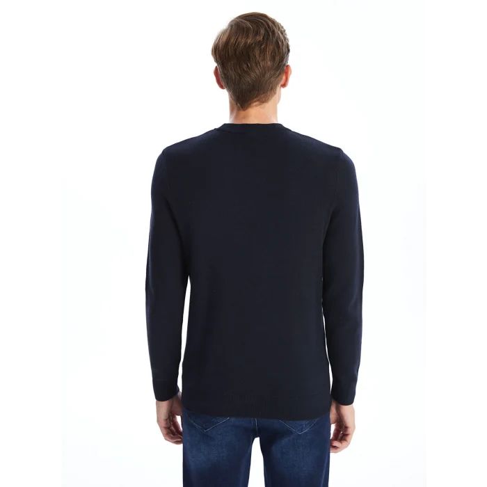 LCWAIKIKI Classic Lacivert Bisiklet Yaka Erkek Triko Kazak