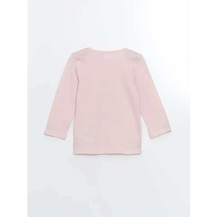 LCW Kids Pembe Bisiklet Yaka Baskılı Kız Çocuk Pijama Takımı