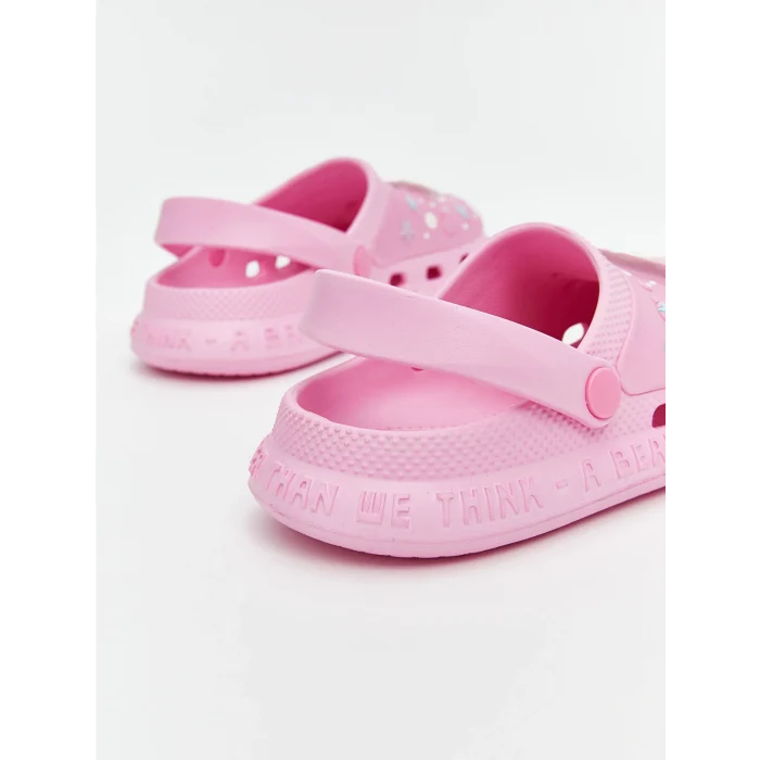 LCW STEPS Pembe Baskılı Üstü ışıklı Kız Çocuk Plaj Sandaleti