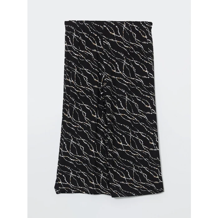 LCW Grace Siyah Beli Lastikli Çiçekli Kadın Kapri