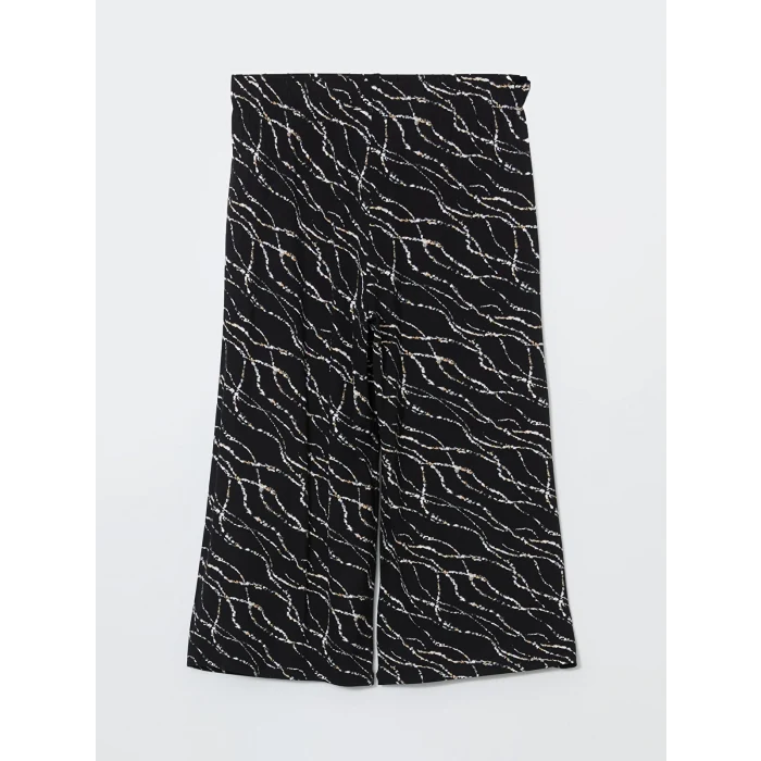 LCW Grace Siyah Beli Lastikli Çiçekli Kadın Kapri