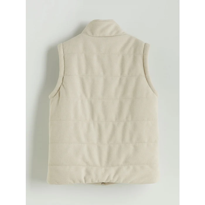 LCW Kids Bej Dik Yaka Erkek Çocuk Yelek