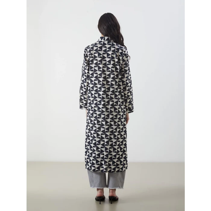 LCW Modest Siyah Desenli Kadın Gömlek Tunik