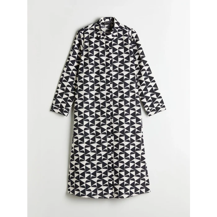 LCW Modest Siyah Desenli Kadın Gömlek Tunik