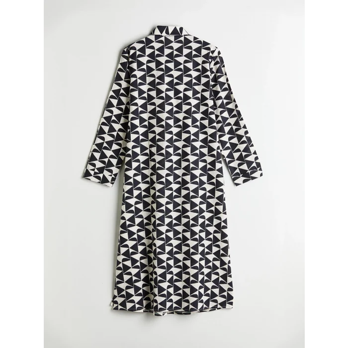 LCW Modest Siyah Desenli Kadın Gömlek Tunik