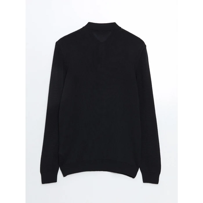 LCWAIKIKI Classic Lacivert Polo Yaka Uzun Kollu Erkek Triko Kazak