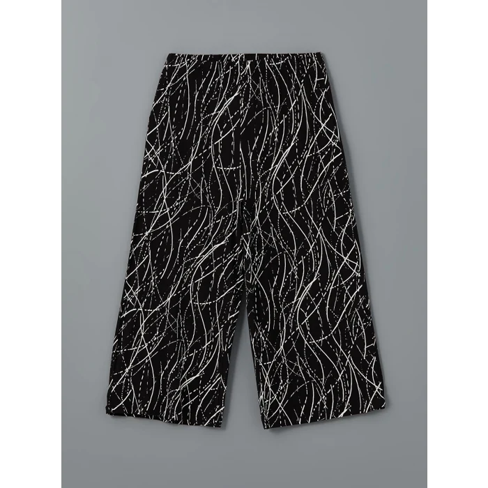 LCW Grace Siyah Beli Lastikli Çiçekli Kadın Kapri