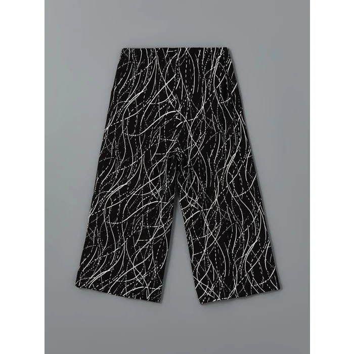 LCW Grace Siyah Beli Lastikli Çiçekli Kadın Kapri