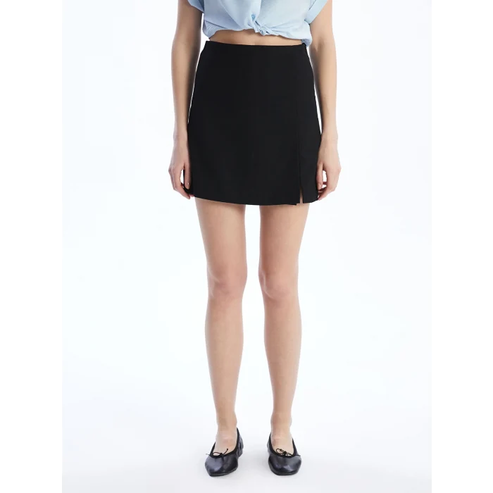 XSIDE Siyah Beli Fermuarlı Kadın Şort Etek