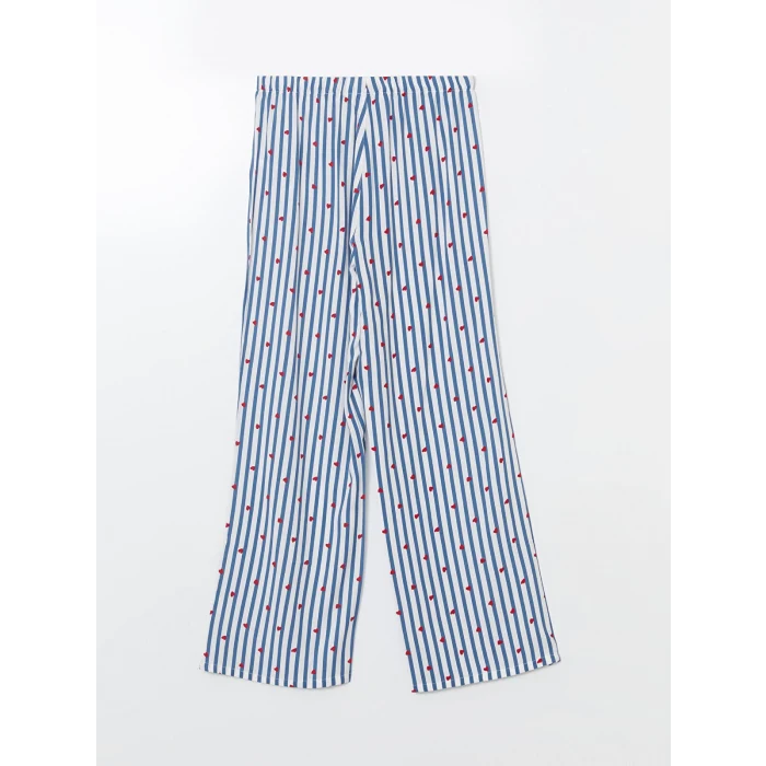 LCW DREAM Indigo Gömlek Yaka Desenli Kadın Pijama Takımı