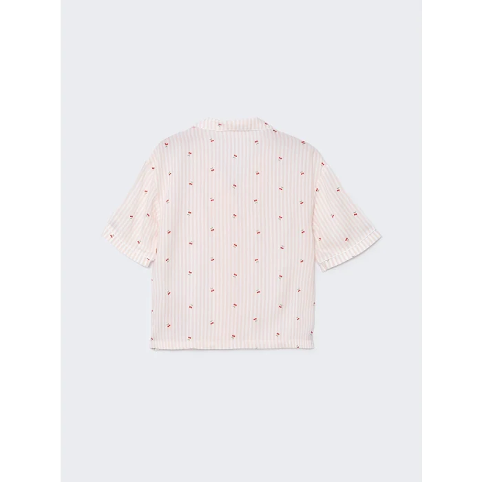 LCW DREAM Pembe Gömlek Yaka Baskılı Kadın Pijama Takımı