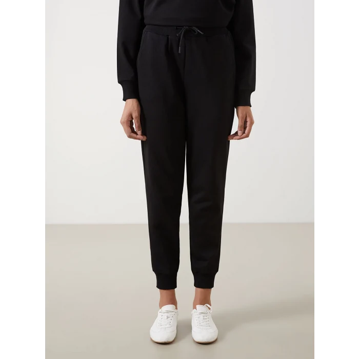 LCW Modest Siyah Beli Lastikli Kadın Jogger Eşofman Altı