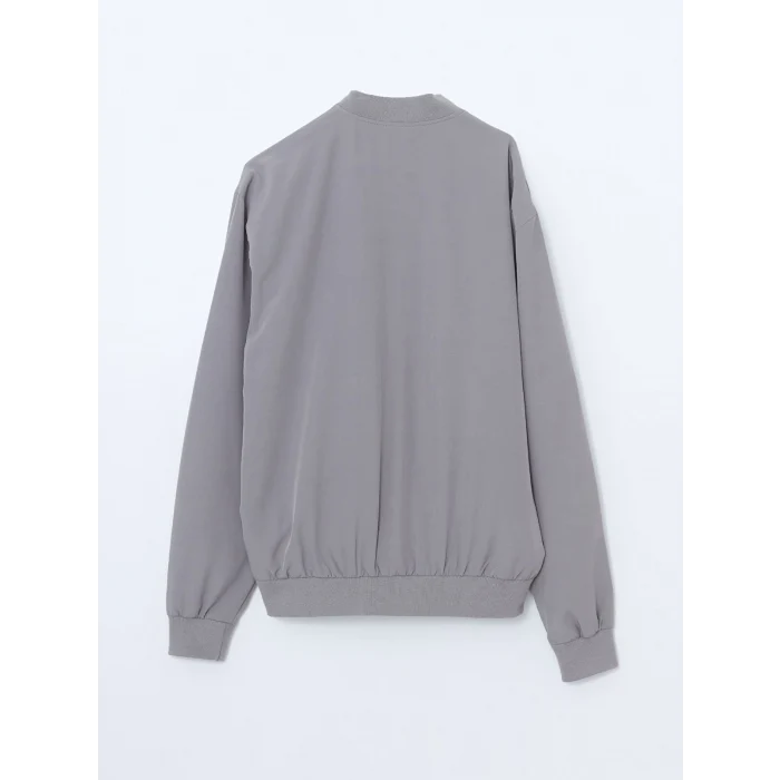 XSIDE Gri Standart Kalıp Kolej Yaka Erkek Bomber Mont