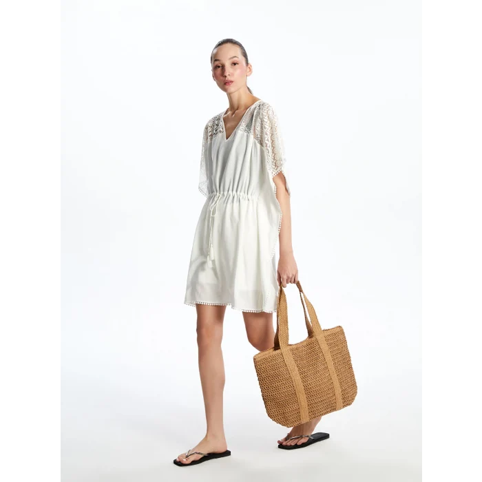 LCW ACCESSORIES Kahverengi Hasır Kadın Plaj Çantası