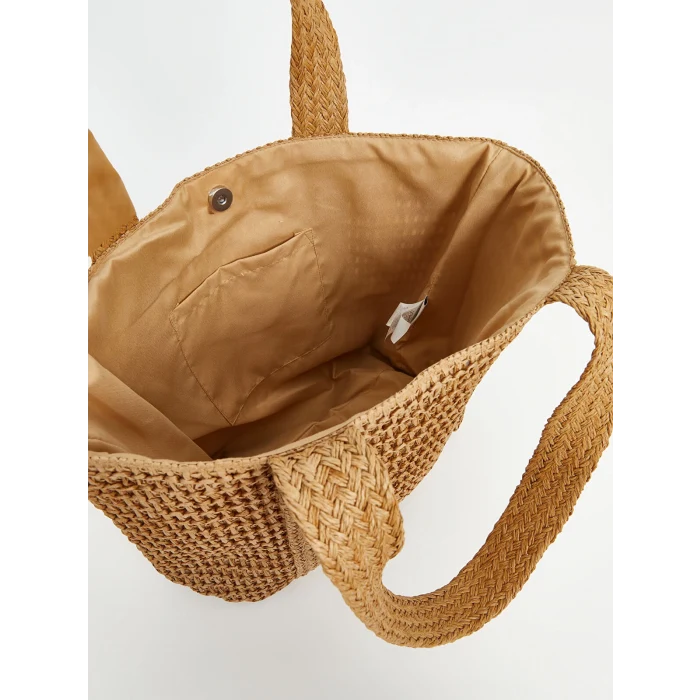 LCW ACCESSORIES Kahverengi Hasır Kadın Plaj Çantası