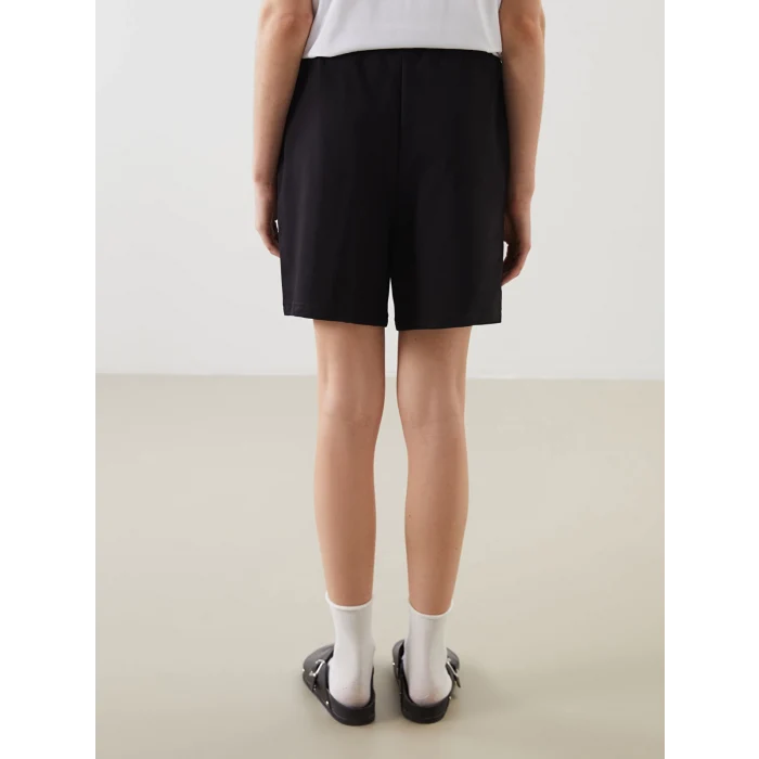 XSIDE Siyah Beli Lastikli New York Baskılı Kadın Şort