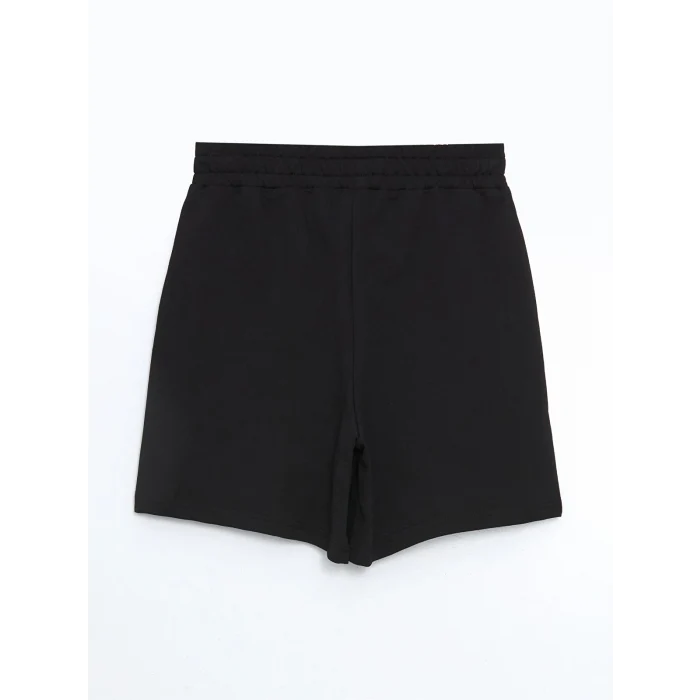 XSIDE Siyah Beli Lastikli New York Baskılı Kadın Şort