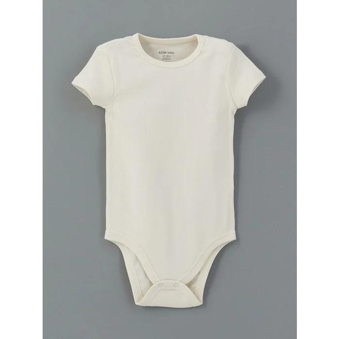 LCW baby Turuncu Bisiklet Yaka Erkek Bebek Çıtçıtlı Bodysuit 3lü