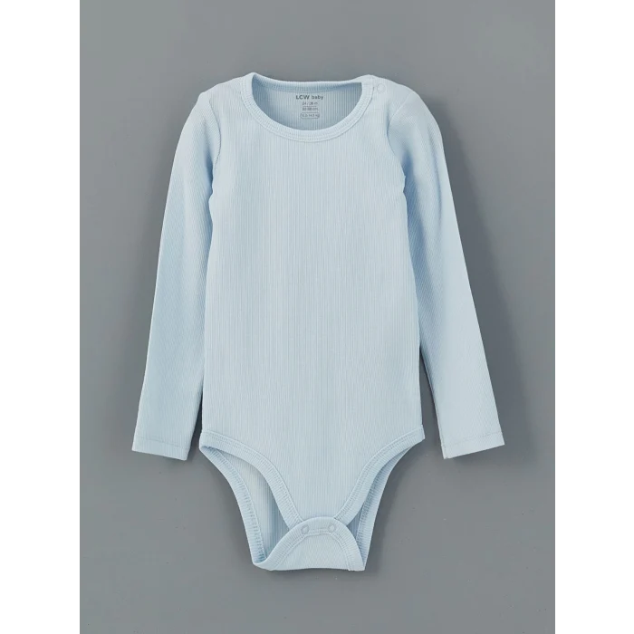 LCW baby Turuncu Bisiklet Yaka Erkek Bebek Çıtçıtlı Bodysuit 3lü