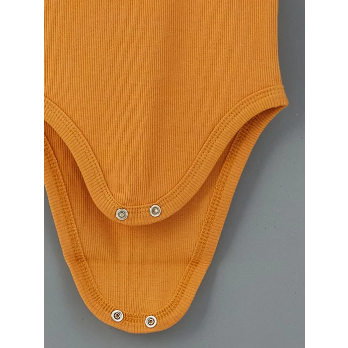 LCW baby Turuncu Bisiklet Yaka Erkek Bebek Çıtçıtlı Bodysuit 3lü