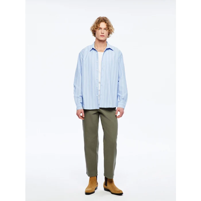 XSIDE Mavi Regular Fit Uzun Kollu Poplin Erkek Gömlek