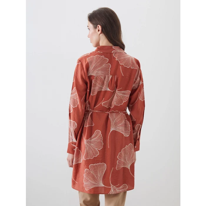 LCWAIKIKI Classic Kirmizi Desenli Kadın Gömlek Tunik