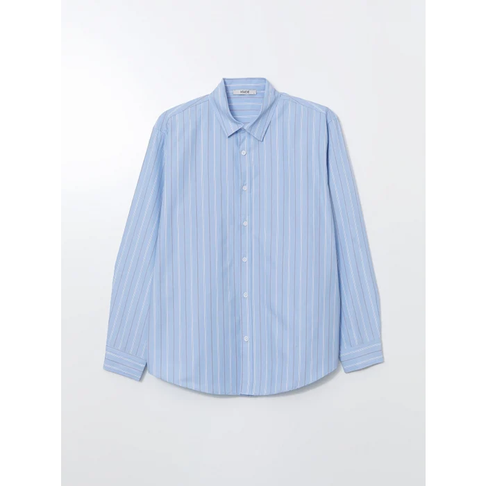 XSIDE Mavi Regular Fit Uzun Kollu Poplin Erkek Gömlek