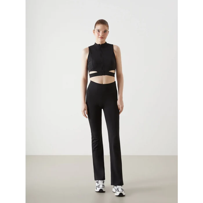 XSIDE ACTIVE Siyah Beli Lastikli İspanyol Paça Kadın Tayt