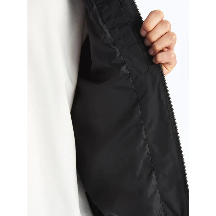 XSIDE Siyah Rahat Kalıp Dik Yaka Erkek Mont