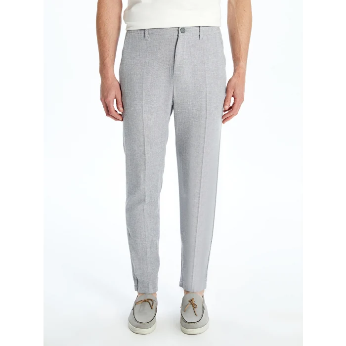 SOUTHBLUE Gri Slim Fit Keten Karışımlı Erkek Pantolon