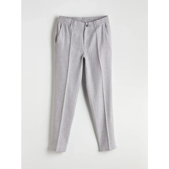 SOUTHBLUE Gri Slim Fit Keten Karışımlı Erkek Pantolon