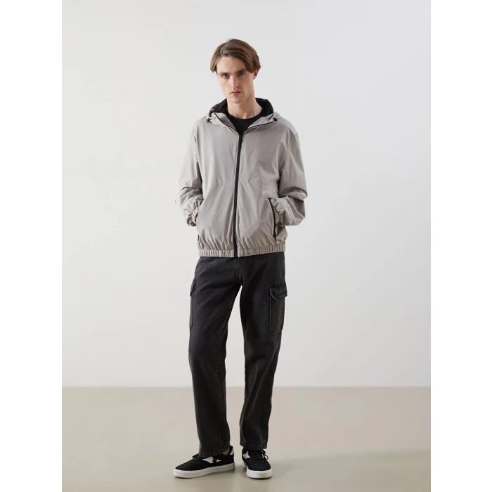XSIDE Bej Standart Kalıp Kapüşonlu Erkek Yağmurluk
