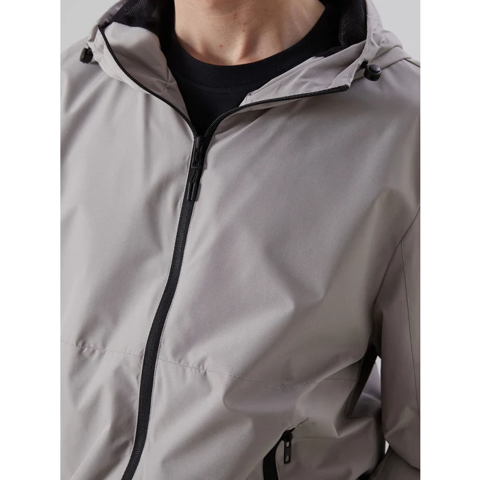 XSIDE Bej Standart Kalıp Kapüşonlu Erkek Yağmurluk