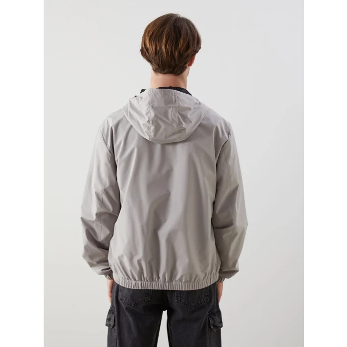 XSIDE Bej Standart Kalıp Kapüşonlu Erkek Yağmurluk