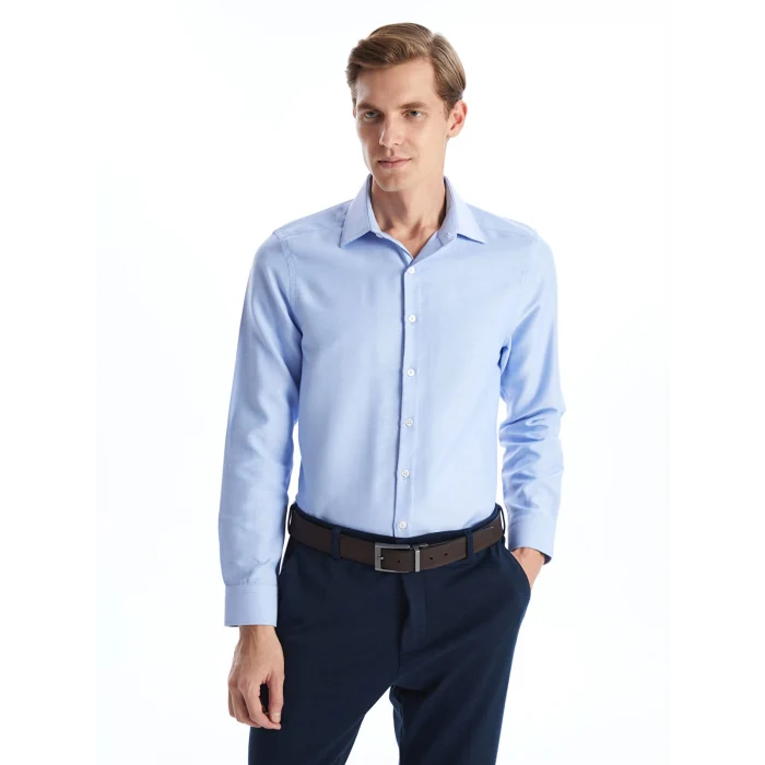 LCWAIKIKI Formal Mavi Slim Fit Uzun Kollu Oxford Erkek Gömlek