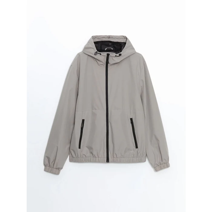 XSIDE Bej Standart Kalıp Kapüşonlu Erkek Yağmurluk