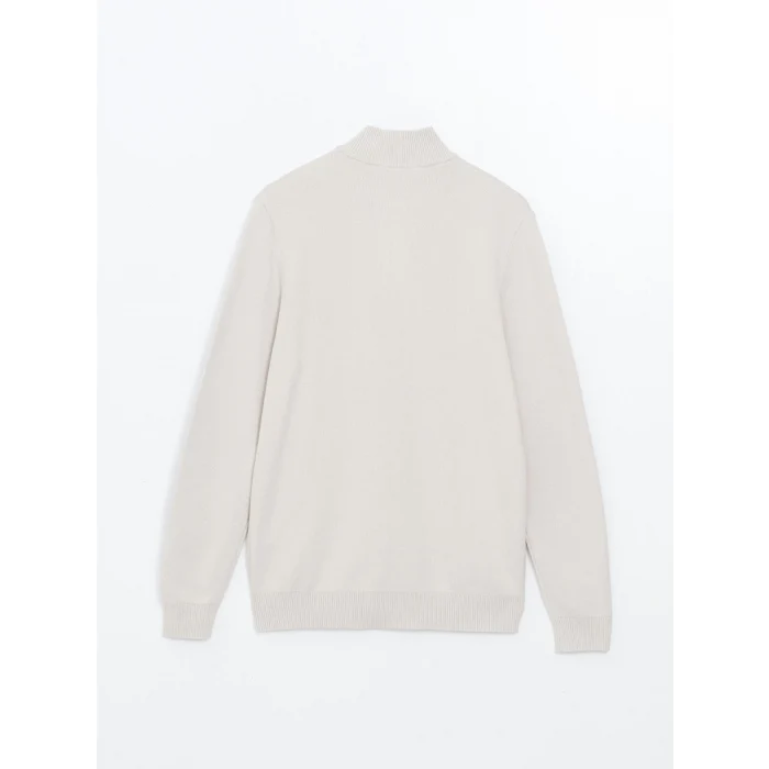 LCWAIKIKI Classic Bej Dik Yaka Uzun Kollu Erkek Triko Kazak