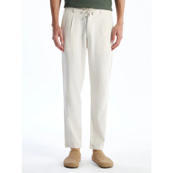 LCW Vision Bej Slim Fit Keten Karışımlı Erkek Pantolon