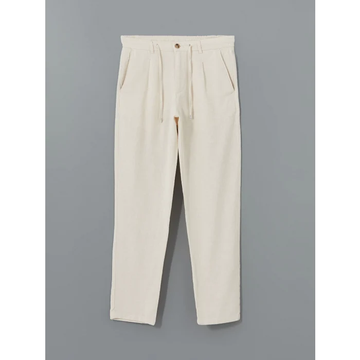 LCW Vision Bej Slim Fit Keten Karışımlı Erkek Pantolon