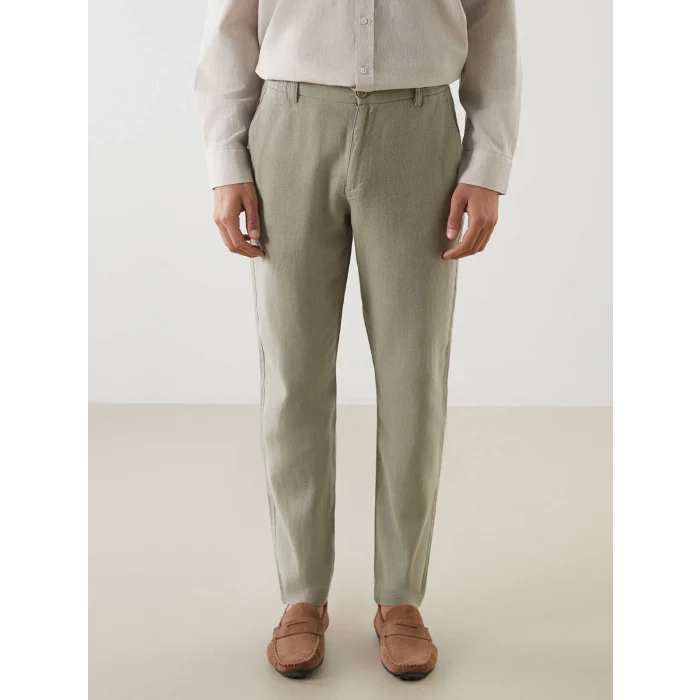 SOUTHBLUE Yeşil Slim Fit Keten Karışımlı Erkek Pantolon