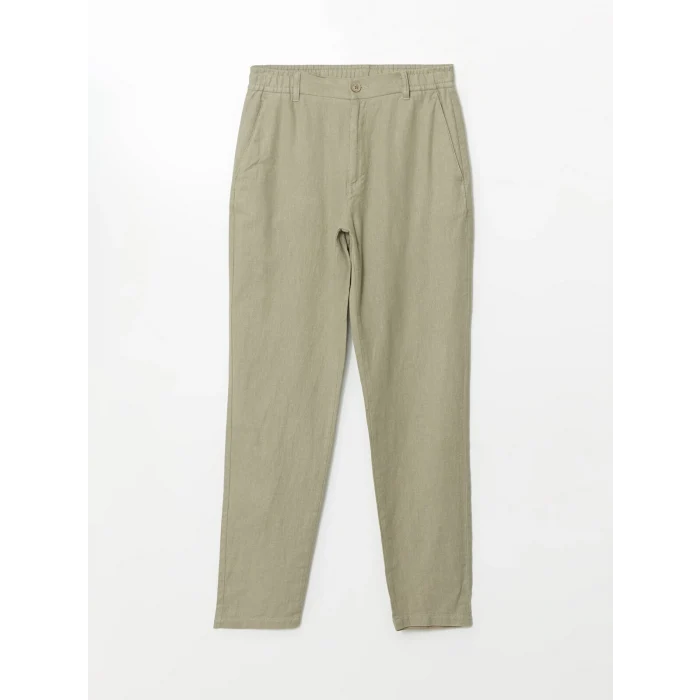 SOUTHBLUE Yeşil Slim Fit Keten Karışımlı Erkek Pantolon