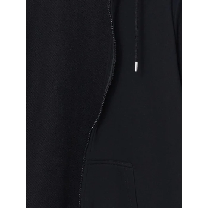 LCWAIKIKI Basic Siyah Kapüşonlu Uzun Kollu Erkek Fermuarlı Sweatshirt