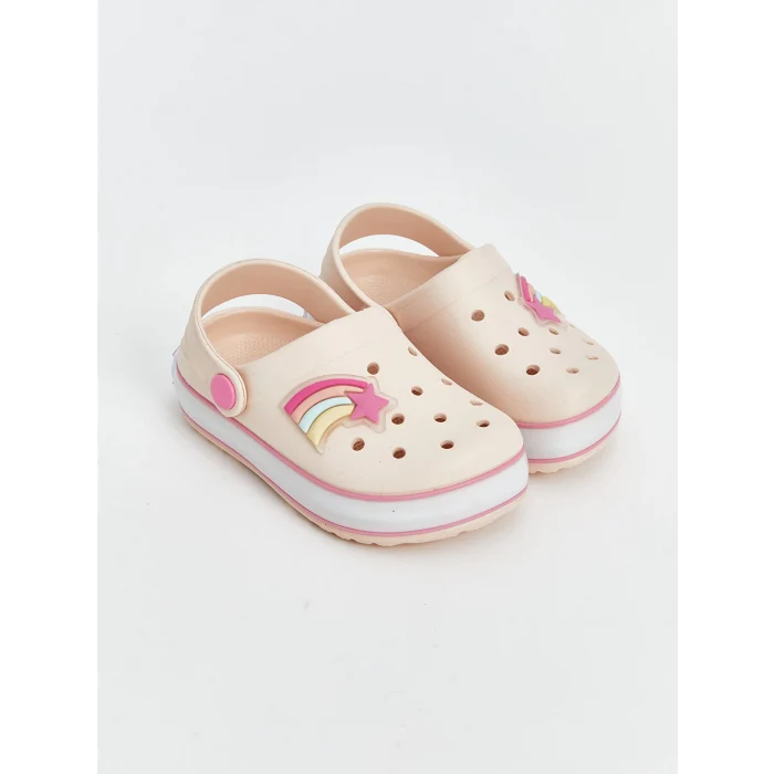 LCW STEPS Bej Baskılı Kız Bebek Plaj Sandaleti