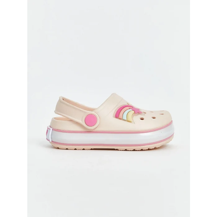 LCW STEPS Bej Baskılı Kız Bebek Plaj Sandaleti