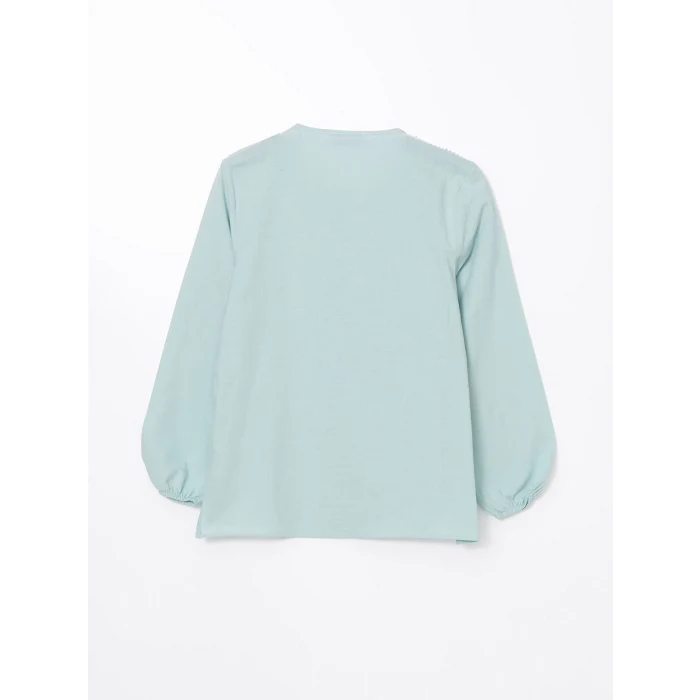 LCW Grace Yeşil Kaçık Yaka Nakışlı Kadın Bluz