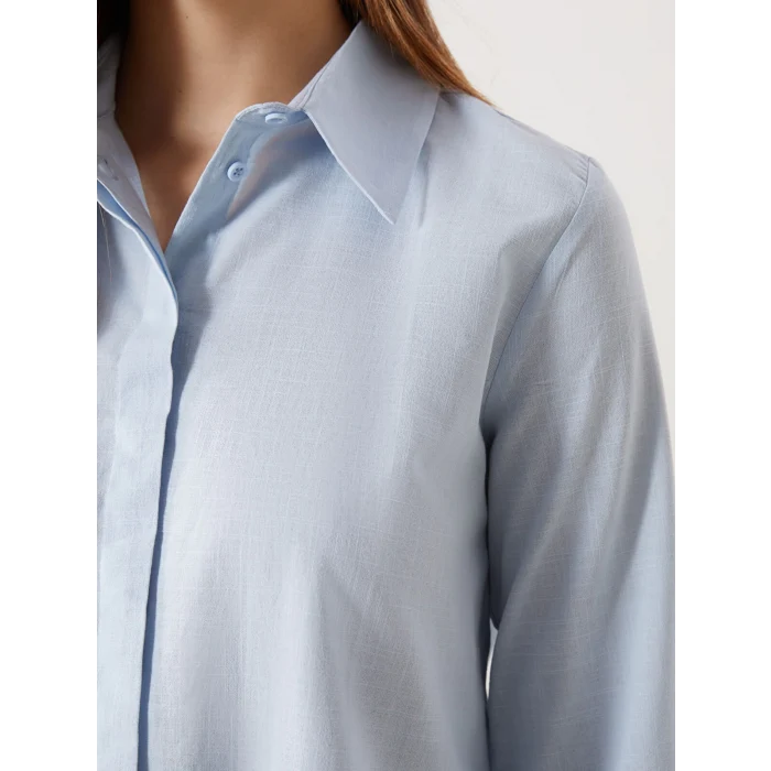 LCW Modest Mavi Regular Fit Kadın Gömlek Tunik