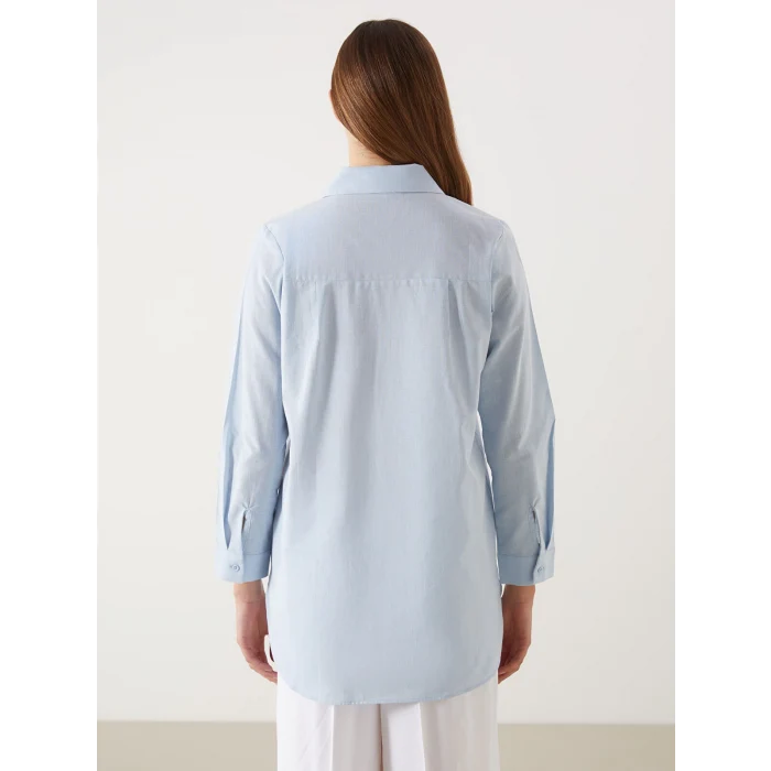 LCW Modest Mavi Regular Fit Kadın Gömlek Tunik