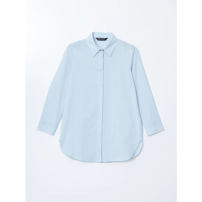 LCW Modest Mavi Regular Fit Kadın Gömlek Tunik